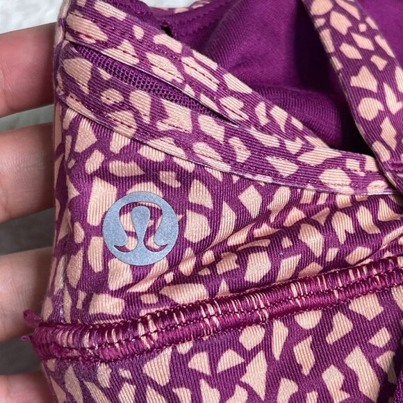 Lululemon Women's Purple Mosaic Peach Nouveau Limits Tank Top Size 6 - Picture 5 of 6